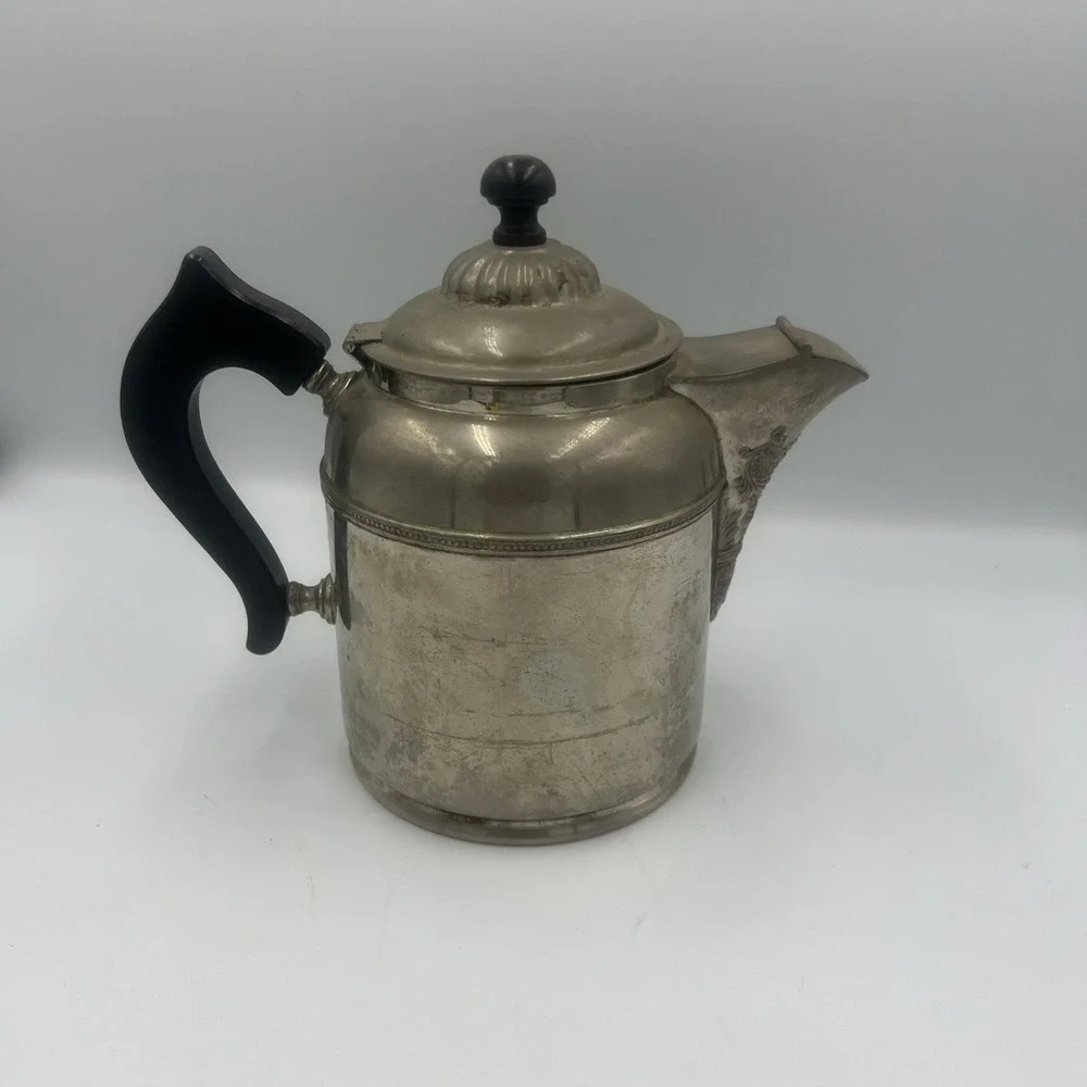 Manning & Bowman Co Antique Brass, Copper & Silver Coffee‎ Pot